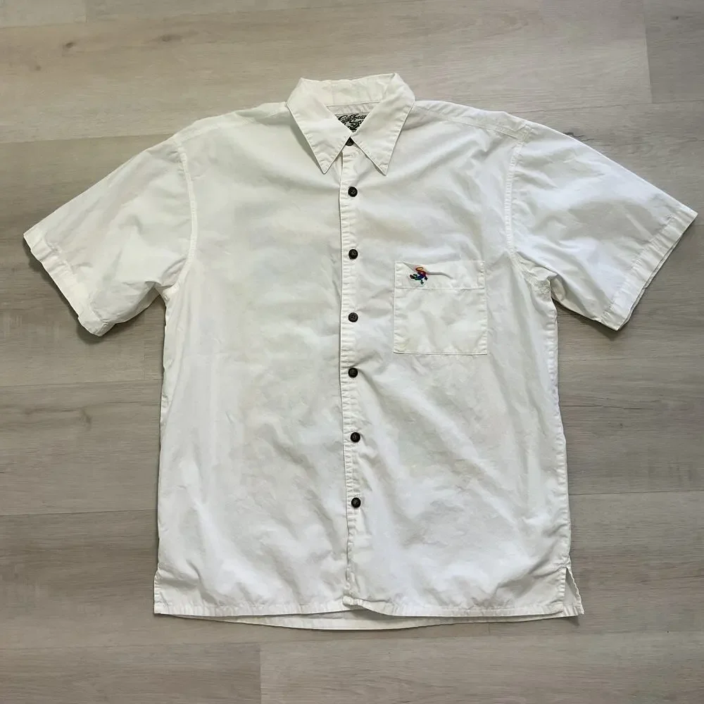 Caribbean Soul Mens Pure Cotton Button Up Casual Low Tide Lounge Large